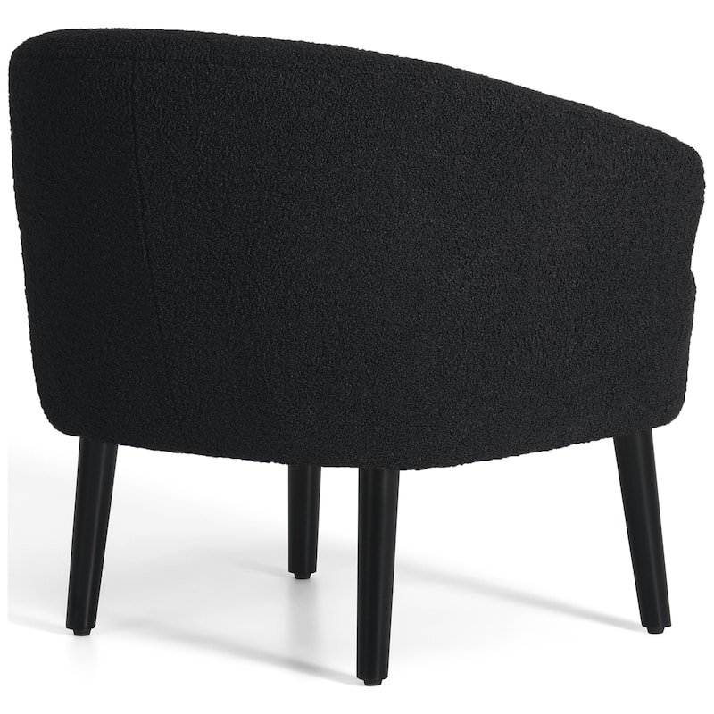 Bayville Sherpa Polyester Upholstered Barrel Chair - Faux Shearling