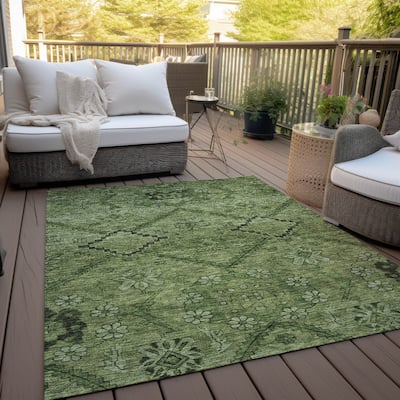 Machine Washable Indoor/ Outdoor Chantille Boho Global Rug