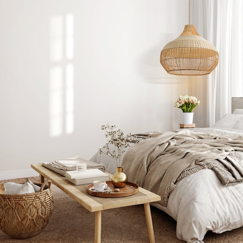 Beatrice Rattan Pendant Light - Natural Dome 1-Light Handwoven Hanging Light For Modern, Transitional, Farmhouse Room Decor