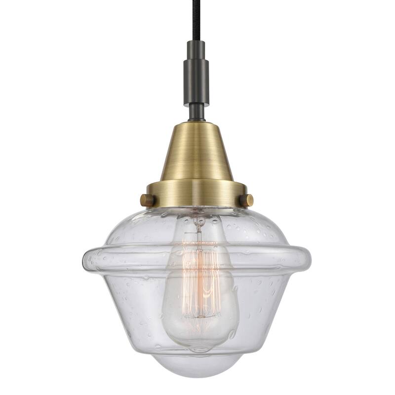 Innovations Lighting 447-1P-G534 Oxford 7" Wide Mini Pendant with - Black Antique Brass