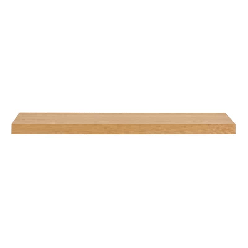 HomeRoots 75" Natural Wooden Wall Mounted Floating Shelf