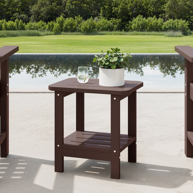 Brighton Outdoor Poly Two Shelf Side Table