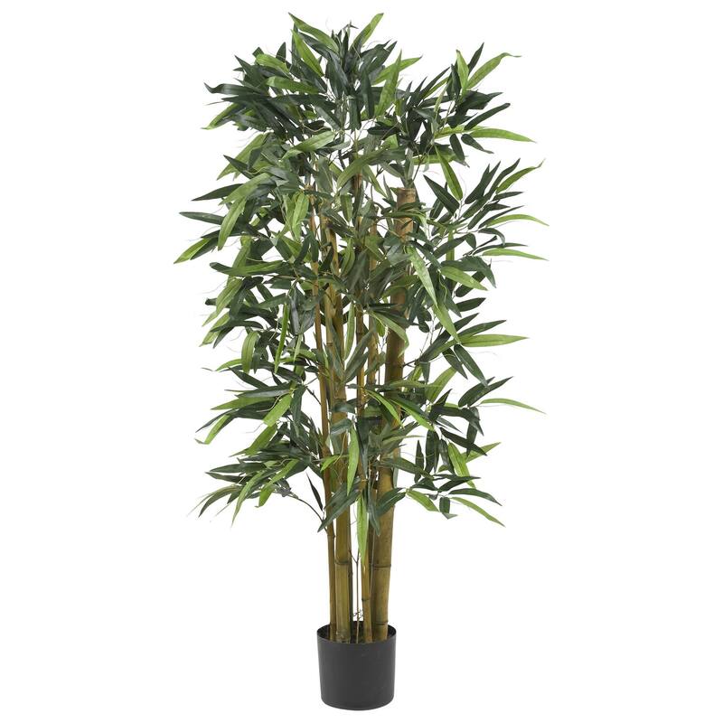 64In Bamboo Tree Artificial Indoor Plant with Planter - Tropical Decor for Home Apartment - Green - 48