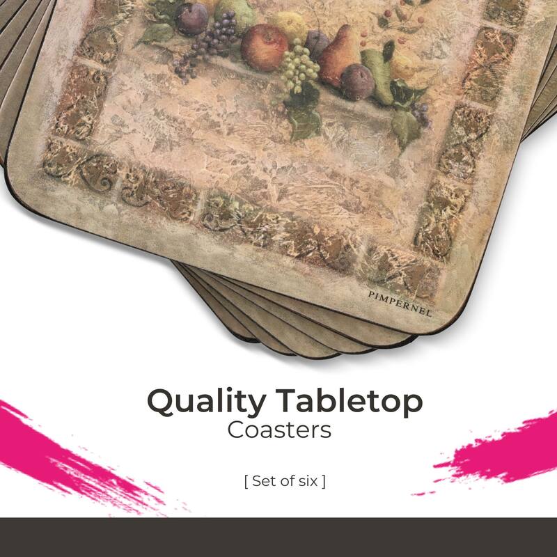 Pimpernel Set of 6 Tuscan Palette Coasters - 4 Inches Sq.