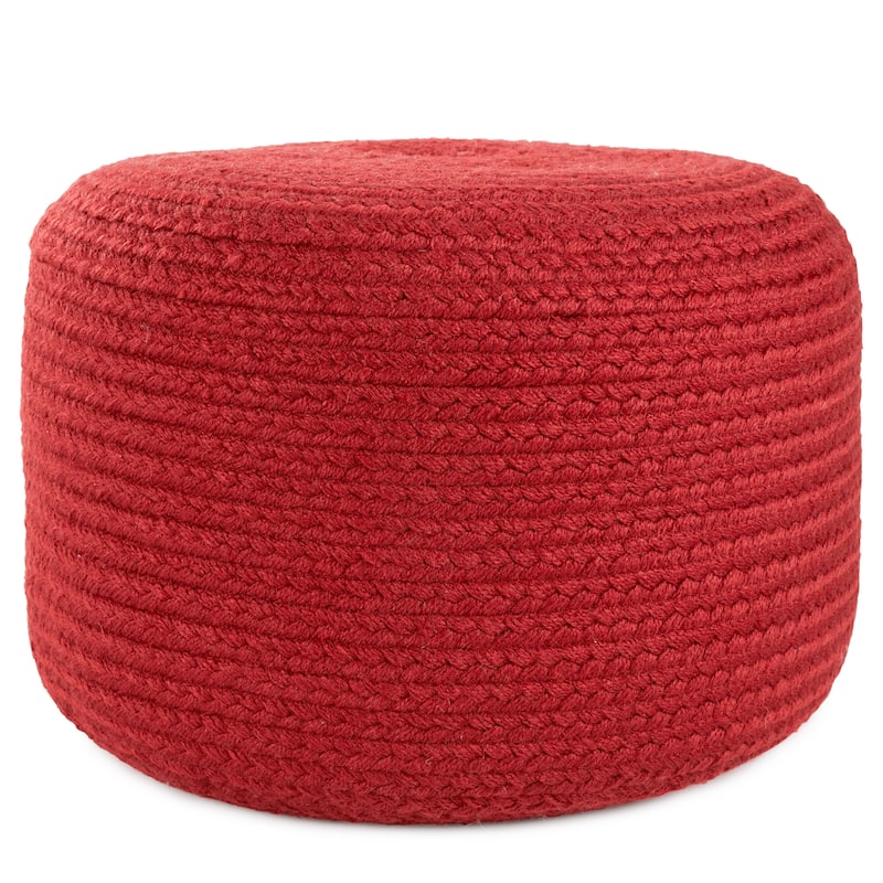 Jaipur Living Saba Solar Round Indoor/Outdoor Polyester Pouf Ottoman/Foot Stool - 18"X18"X12"