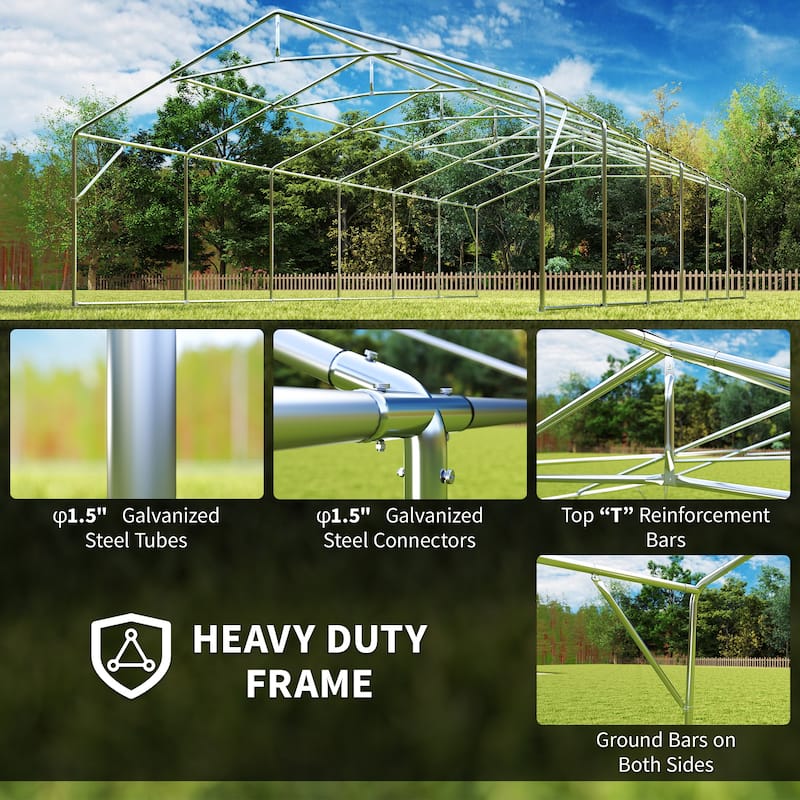 Outsunny White Water-resistant Fabric Heavy-duty Event Tent/Awning