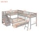 preview thumbnail 33 of 44, L-Shaped Twin over Full Bunk Bed With 3 Drawers,Ladder and Staircase