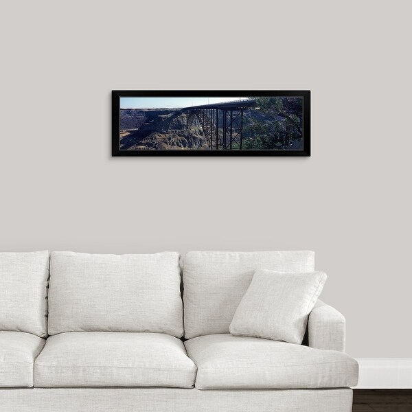 "Snake River Bridge Twin Falls Idaho" Black Framed Print