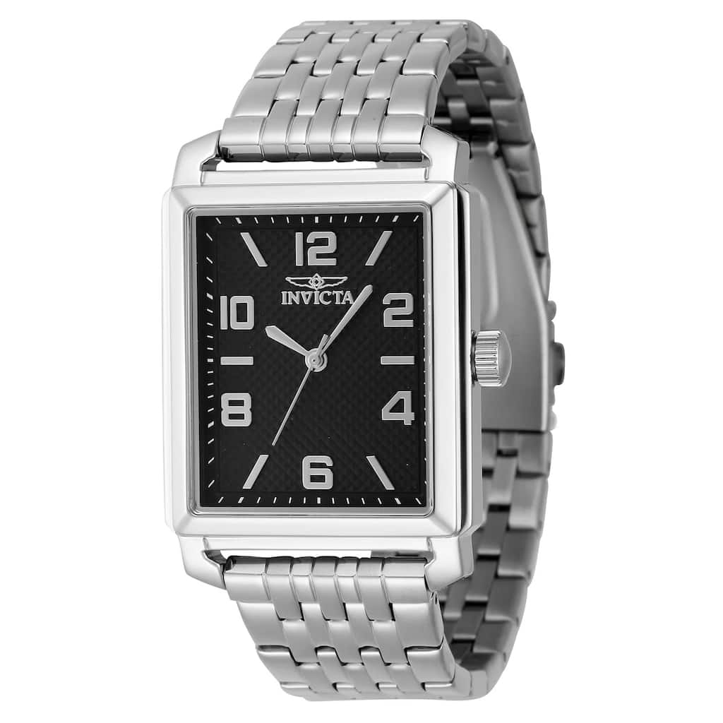 Invicta Men's 46659 Vintage Quartz 3 Hand Black Dial Watch