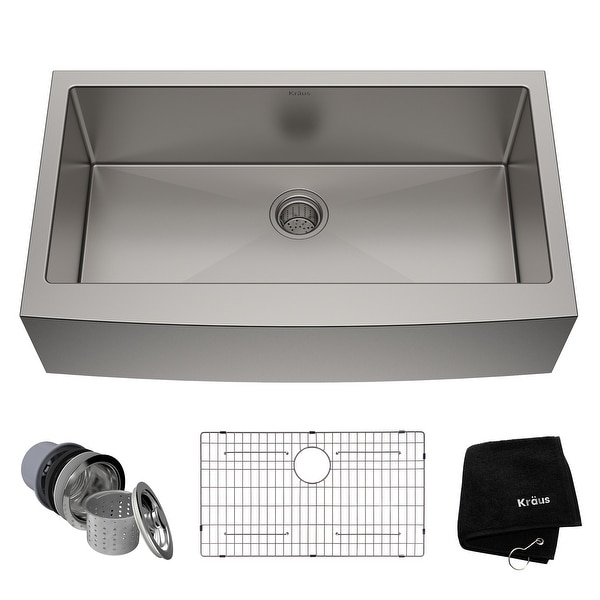KRAUS Standart PRO Stainless Steel 36 in 1 Bowl Farmhouse Kitchen Sink Bed Bath Beyond 4282010