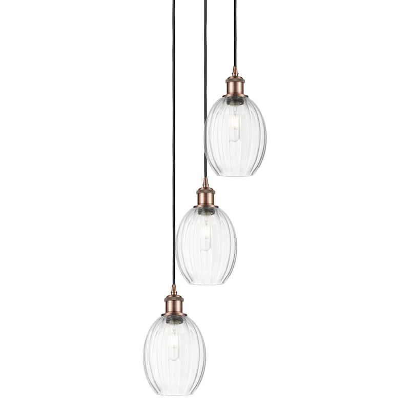 Innovations Lighting 113B-3P-33-13 Preston Pendant Preston 3 Light 13" - Antique Copper / Clear