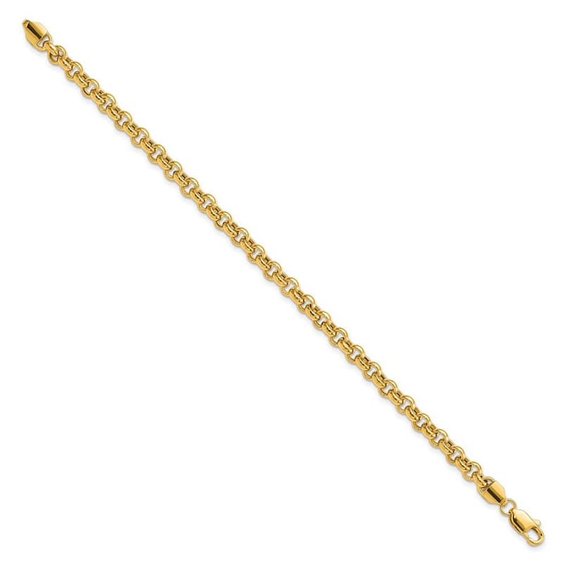 Curata 10k Yellow Gold 5mm Polished Heavy Round Rolo Link Bracelet Options: 7.25" 8.25"