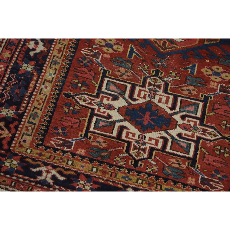 Hand Knotted Oriental 100% Wool Carpet Traditional Tribal Oranges & Rust Gharajeh Area Rug - 4' 5'' X 3' 5''
