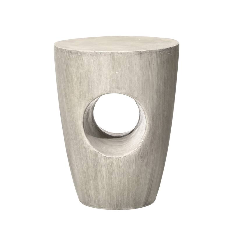 Glitzhome 18"H MGO Faux Concrete Plant Stand Accent Table Garden Stool