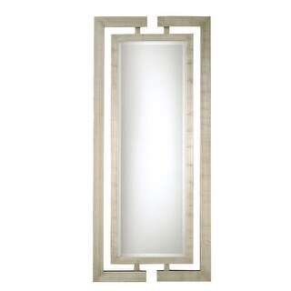 Uttermost Jamal 34" X 76" Contemporary Full Length Wall Mirror with - Scratched Silver Leaf