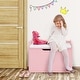 preview thumbnail 7 of 33, Costway Kids Toy Box Wooden Flip-top Storage Chest Bench W/ Cushion