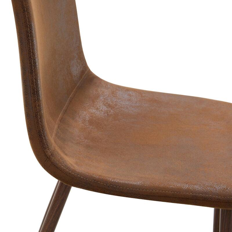 Set Of 4 Suede Backrest And Transfer Legs Chairs