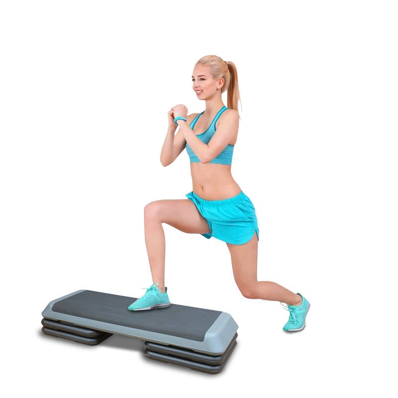 Adjustable Aerobic Workout Step With 4 Platform Risers
