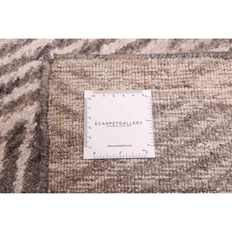 ECARPETGALLERY Hand Loomed Elysian Dark Grey Silk, Wool Rug - 6'0 x 8'11