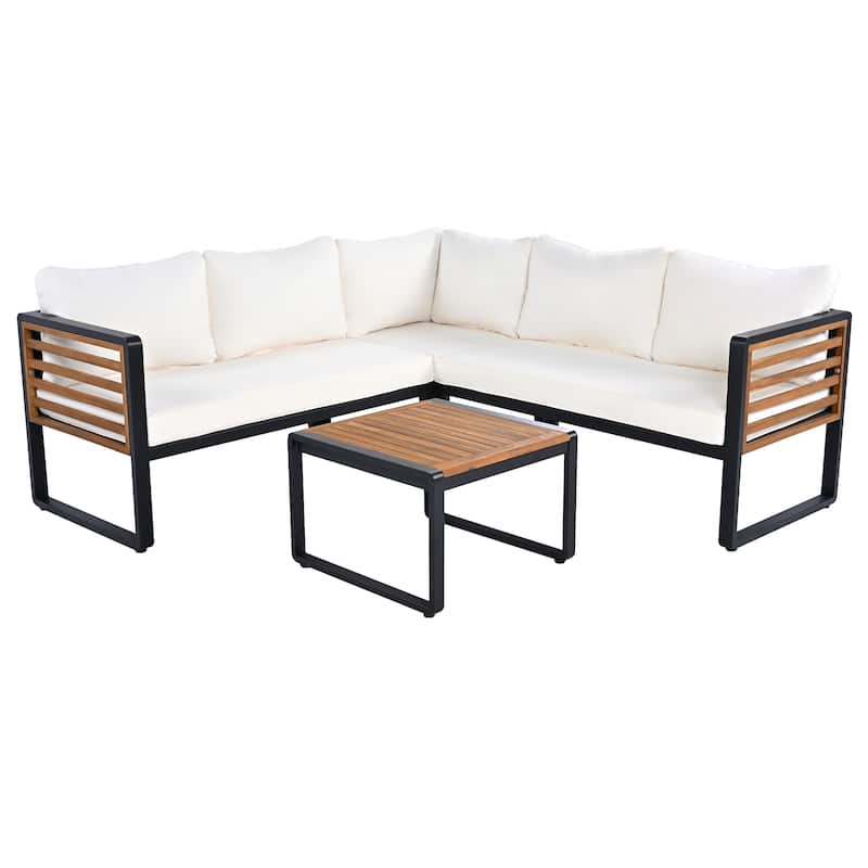 Modern Oasis 4-Piece Outdoor Conversation Set by Leisure Zone