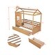 preview thumbnail 17 of 25, Twin Size House Bed with Two Drawers & Guardrail