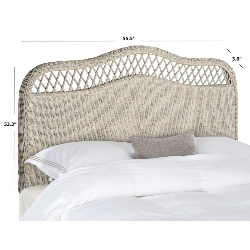 SAFAVIEH Masja White Washed Rattan Headboard (Full)