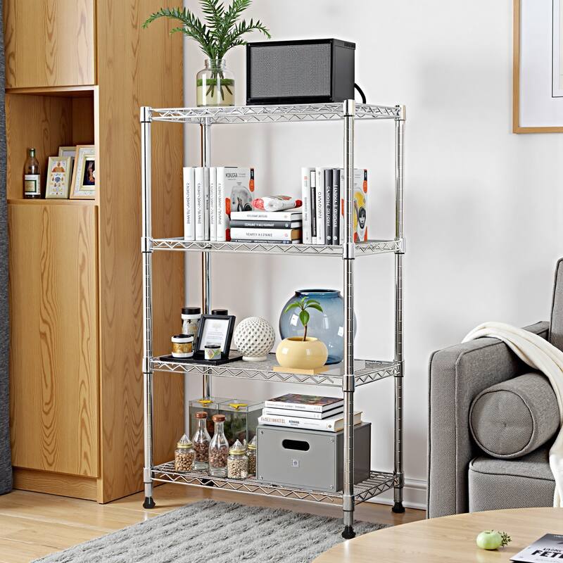 1000 lbs Storage Shelving Steel Heavy Duty 4-Tier Utility Shelving Unit Steel Organizer Wire Rack for Home,Kitchen