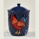 preview thumbnail 7 of 5, Certified International Indigo Rooster 3-piece Canister Set
