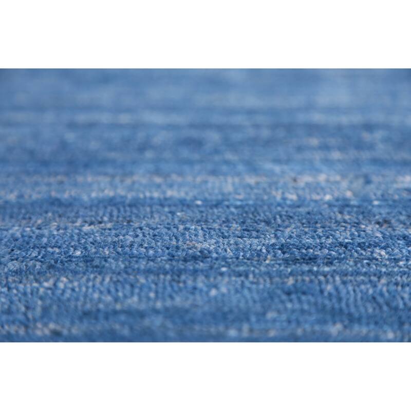 Blue Gabbeh Indian Area Rug Hand-Knotted Silk Carpet - 8'10" x 11'5"