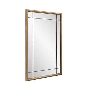 Allan Andrews Brass Metal French Panel Framed Vantiy and Wall Mirror - 36"H x 24"W