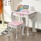 preview thumbnail 5 of 22, Costway Kids Vanity Makeup Dressing Table Chair Set Wooden W/ Mirror - See details