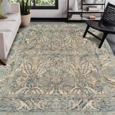Vintage Pagota Transitional Geometric Hand-Knotted Area Rug
