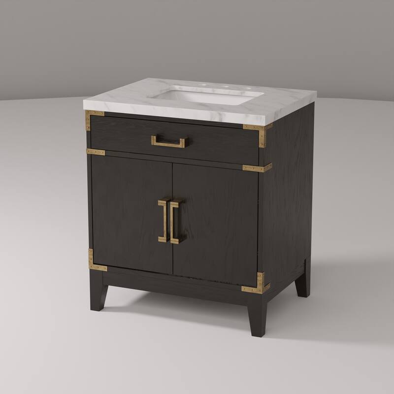 Laurel Bath Vanity with Carrara Marble Top and Sink