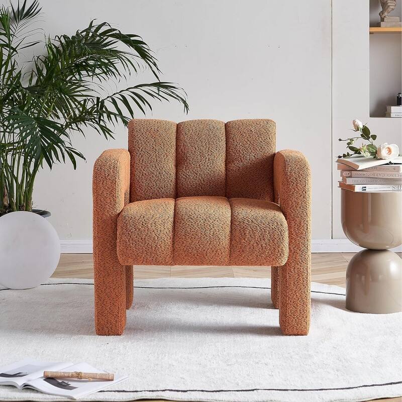 31.10" Wide Boucle Upholstered Accent Chair, Modern Comfy Single Lounge Armchair for Living Room, Bedroom, Apartment