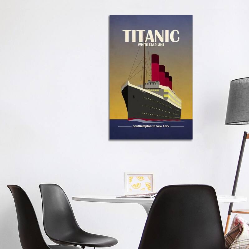 iCanvas "Titanic Ocean Liner Art Deco" by Michael Tompsett Canvas Print - 40x26x1.5