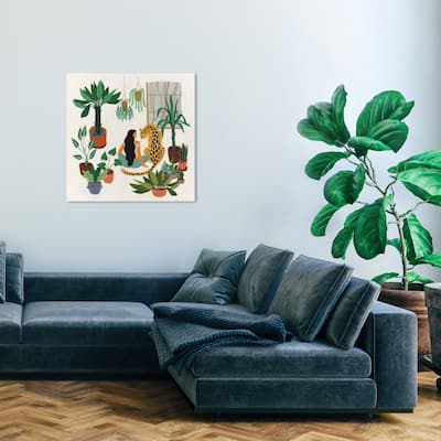 Wynwood Studio 'Jungle in the Apartment' Fashion and Glam Wall Art Canvas Print Fashion Lifestyle - Green, Gold