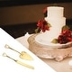 preview thumbnail 4 of 3, Cake Cutting Set for Wedding, Cake Knife and Server Set for Gift Big Heart - Gold