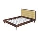 preview thumbnail 20 of 28, Hughes Mid-century Modern Upholstered Platform Bed with Wood Frame