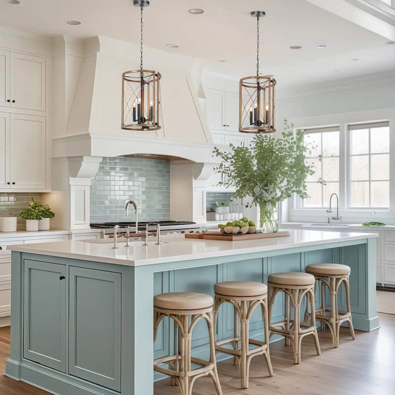 Modern Farmhouse 3-Light Chandelier Foyer Pendant Island Light for Dining Room