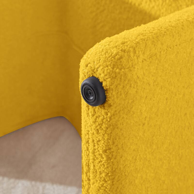 VANOMi Upholstered Pouf, Mid-Century Modern Ottoman, Cometemporary Foot Stool For Living Room Extra Vanity Seat For Small Space