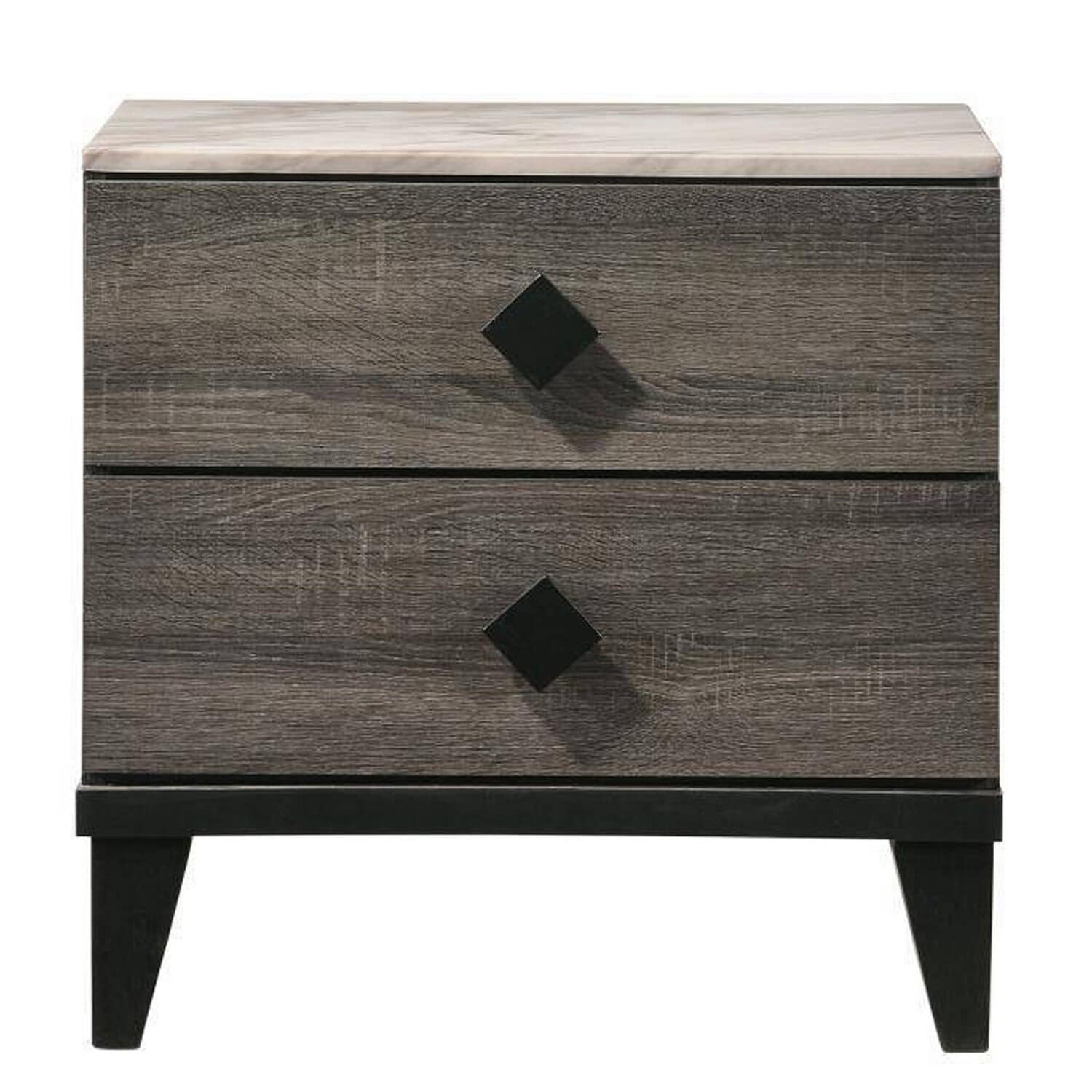 Cream 2 Drawer 15.35 in. W Nightstand with Angled Legs