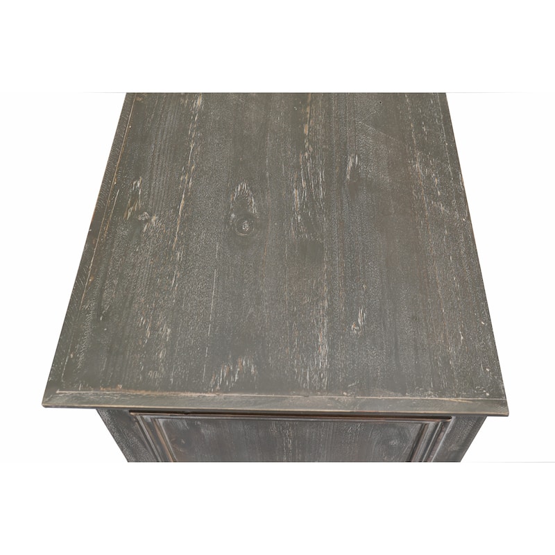 59.06"Farmhouse Sideboard Buffet Cabinet, Distressed Wood Credenza with 3 Drawers & 4 Glass Doors, Storage Cabinet with Shelves
