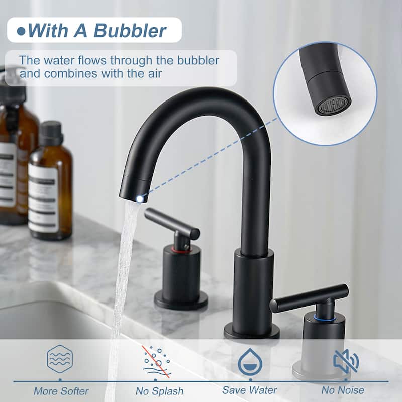 WOWOW Widespread 8 in.Double Handle Bathroom Faucet