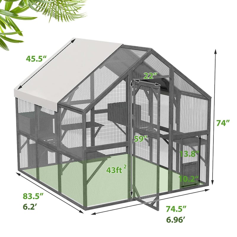 Large Outdoor Cat Enclosures with Houses, Bridges, Walks&UV Proof