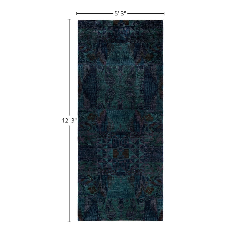 Overdyed One-of-a-Kind Hand-Knotted Area Rug - Multi - 5' 3" x 12' 3"