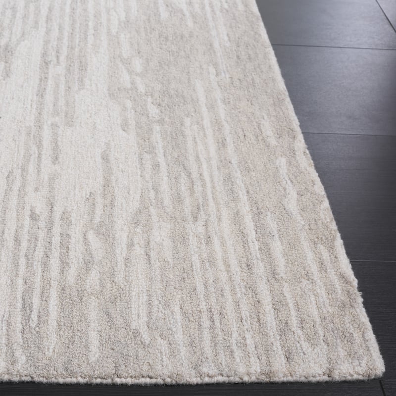 SAFAVIEH Handmade Ebony Sandy Wool Rug
