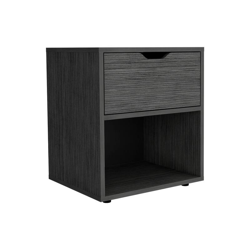 Aberdeeen 19.7-Inch High Nightstand End Table with Open Shelf