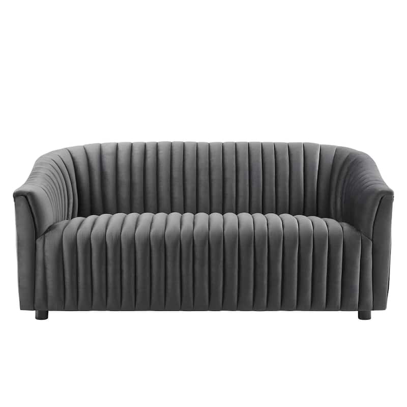 Announce Performance Velvet Channel Tufted Loveseat