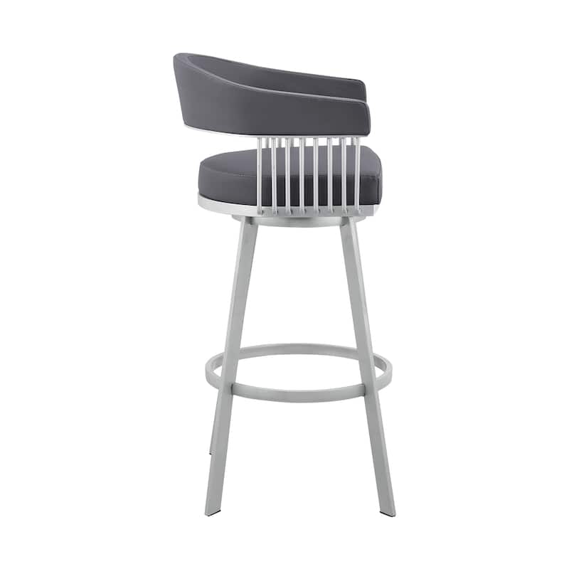 Chelsea Modern Swivel Barstool, Upholstered Counter Height Chair with Metal Frame
