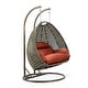 preview thumbnail 124 of 128, LeisureMod Modern 2-Person Egg Hanging Swing Chair with Beige Wicker, Oxford Fabric Cover, Patio Hammock Lounger and Cushions 27"Dx57"Wx78"H - Dark Orange